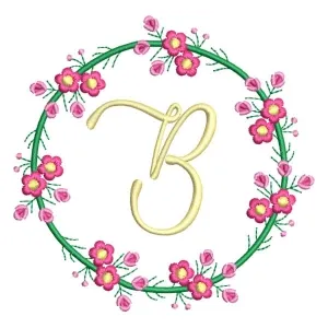 Matriz de bordado Monograma Floral Letra B