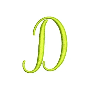 Matriz de bordado Letra cursiva D 