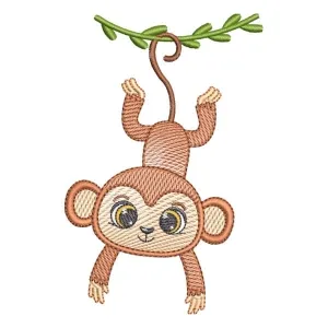 Matriz de bordado Macaco Sapeca (pontos leves)