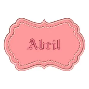 Matriz de bordado Tag Abril (Aplique)