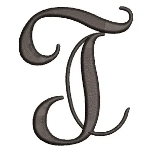 Matriz de bordado Alfabeto Manuscrito Letra T