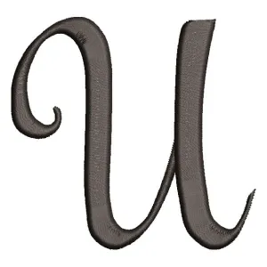 Matriz de bordado Alfabeto Manuscrito Letra U