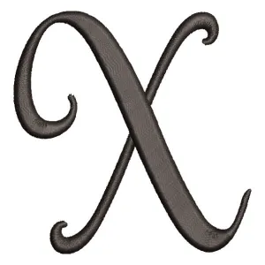 Matriz de bordado Alfabeto Manuscrito Letra X