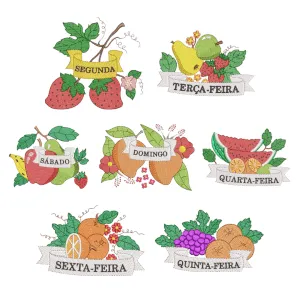 Pacote de Matrizes Semaninha de Frutas (Pontos Leves)