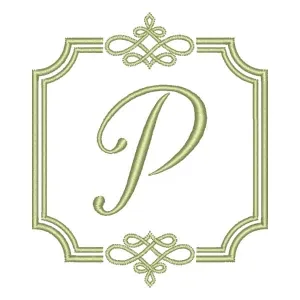 Matriz de bordado Alfabeto com Moldura P
