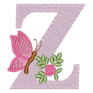 Matriz de bordado Alfabeto Floral Letra Z