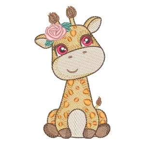 Matriz de bordado Girafinha Cute (Pontos Leves)