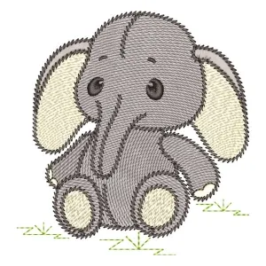 Matriz de bordado Elefante Cute (Pontos Leves)