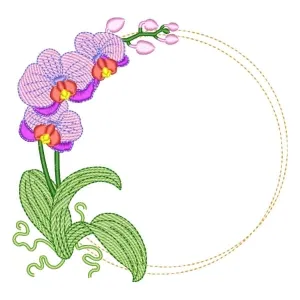 Matriz de bordado Moldura Floral (Pontos Leves)