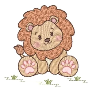 Matriz de bordado Leão Cute (Pontos Leves)