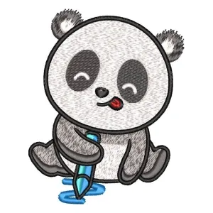 Matriz de bordado Panda Desenhando