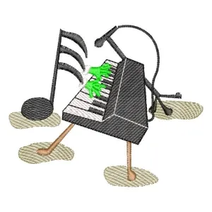 Matriz de bordado Nota Musical Piano