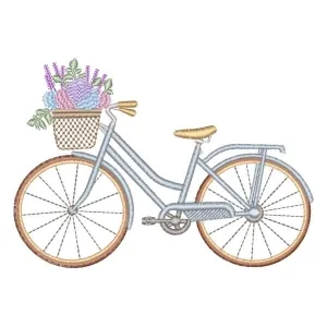 Matriz de Bordado  Bicicleta com Floral
