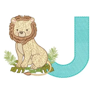 Matriz de bordado Alfabeto Safari Letra J (Pontos Leves)
