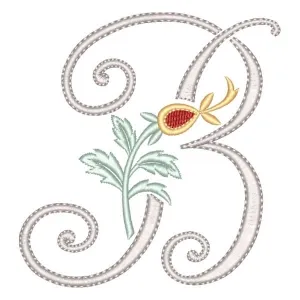 Matriz de bordado Monograma Floral Letra B