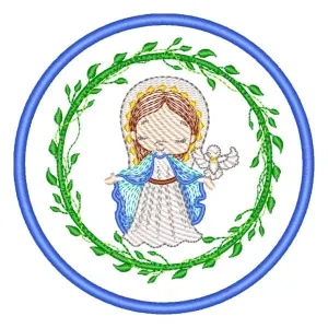 Matriz de bordado Maria e Espirito Santo (Aplique)