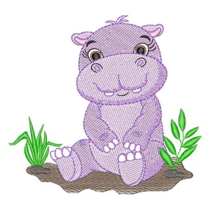 Matriz de bordado Bebê Hipopótamo (Pontos Leves)