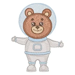 Matriz de bordado Urso Astronauta (Pontos Leves)
