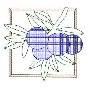 Matriz de bordado Blueberry Xadrez
