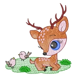 Matriz de bordado Cervo Baby (Pontos Leves)  