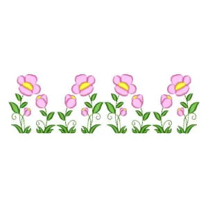 Matriz de bordado Barrado Floral