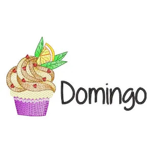 Matriz de bordado Semaninha Cupcake Domingo (Rippled)