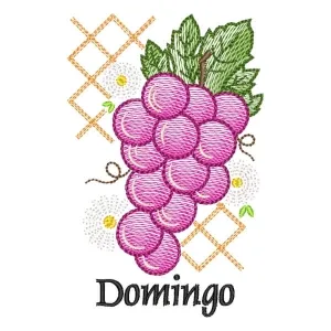 Matriz de bordado Uvas no Domingo (Pontos Leves)