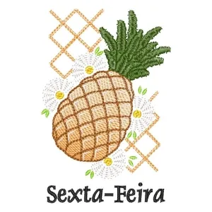 Matriz de bordado Abacaxi na Sexta (Pontos Leves)