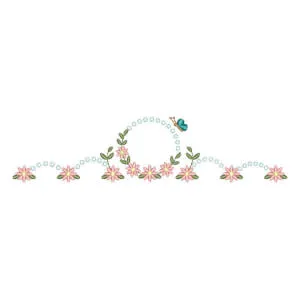 Matriz de bordado Mini Florzinha Barrado