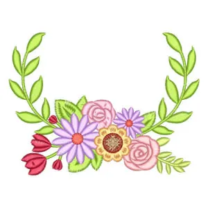 Matriz de bordado Moldura Floral
