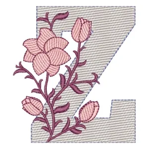 Matriz de bordado Monograma com Floral Letra Z