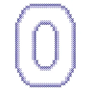 Matriz de bordado Alfabeto Simples Letra O (Ponto Cruz)