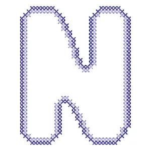 Matriz de bordado Alfabeto Simples Letra N (Ponto Cruz)