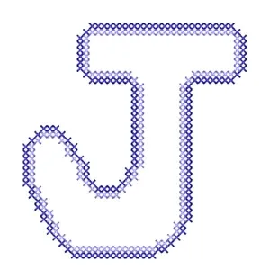 Matriz de bordado Alfabeto Simples Letra J (Ponto Cruz)