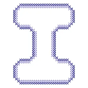 Matriz de bordado Alfabeto Simples Letra I (Ponto Cruz)