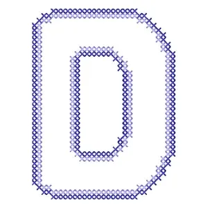 Matriz de bordado Alfabeto Simples Letra D (Ponto Cruz)