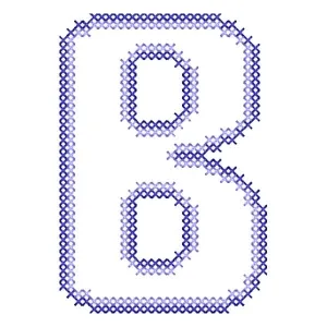 Matriz de bordado Alfabeto Simples Letra B (Ponto Cruz)