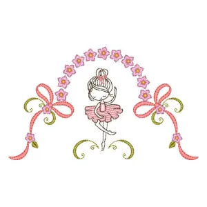 Matriz de bordado Bailarina com Flores