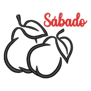 Matriz de bordado Semaninha de Peras Sábado