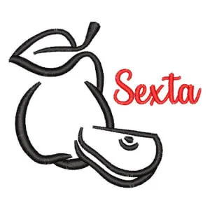 Matriz de bordado Semaninha de Peras Sexta