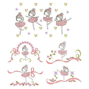 Pacote de Matrizes Bailarina com Flores