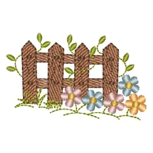 Matriz de bordado Cerquinha com Flores 