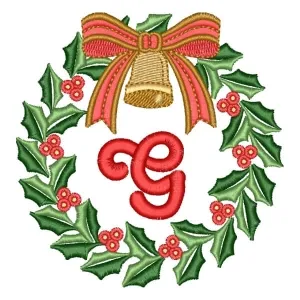 Matriz de bordado Guirlanda de Natal com Letra G