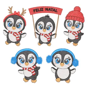 Pacote de Matrizes Pinguins Natalinos (Pontos Leves)