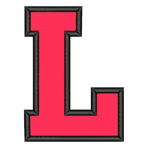 Matriz de bordado Alfabeto College Letra L (Aplique)