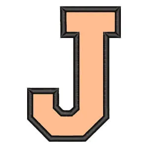 Matriz de bordado Alfabeto College Letra J (Aplique)