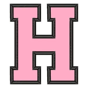Matriz de bordado Alfabeto College Letra H (Aplique)