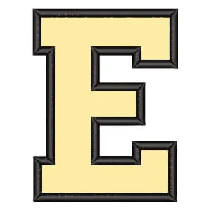 Matriz de bordado Alfabeto College Letra E (Aplique)