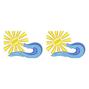 Matriz de bordado Barrado Sol e Mar (Pontos Leves)