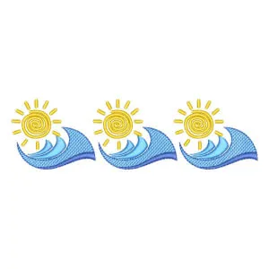 Matriz de bordado Barrado Sol e Mar (Pontos Leves)